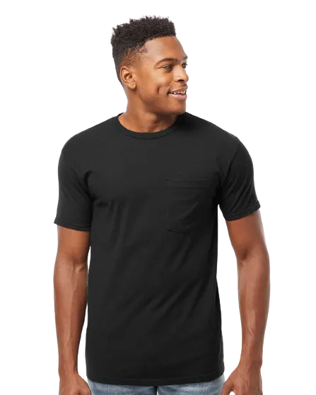 トップス ty Tultex Unisex Heavyweight Pocket Tee 0293 Tc Black | Jiffy