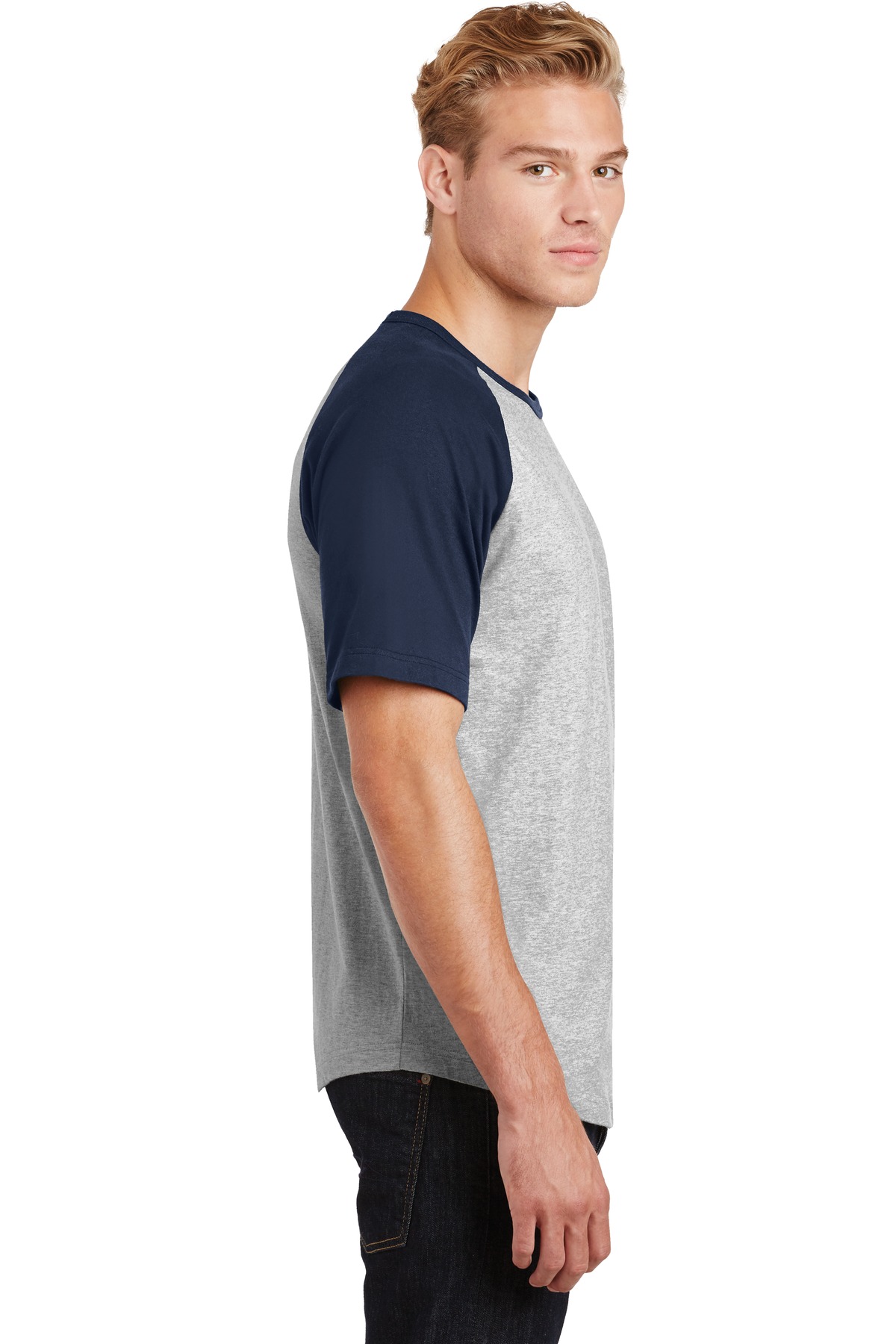 Sport-Tek T201 Gray Heather / Navy