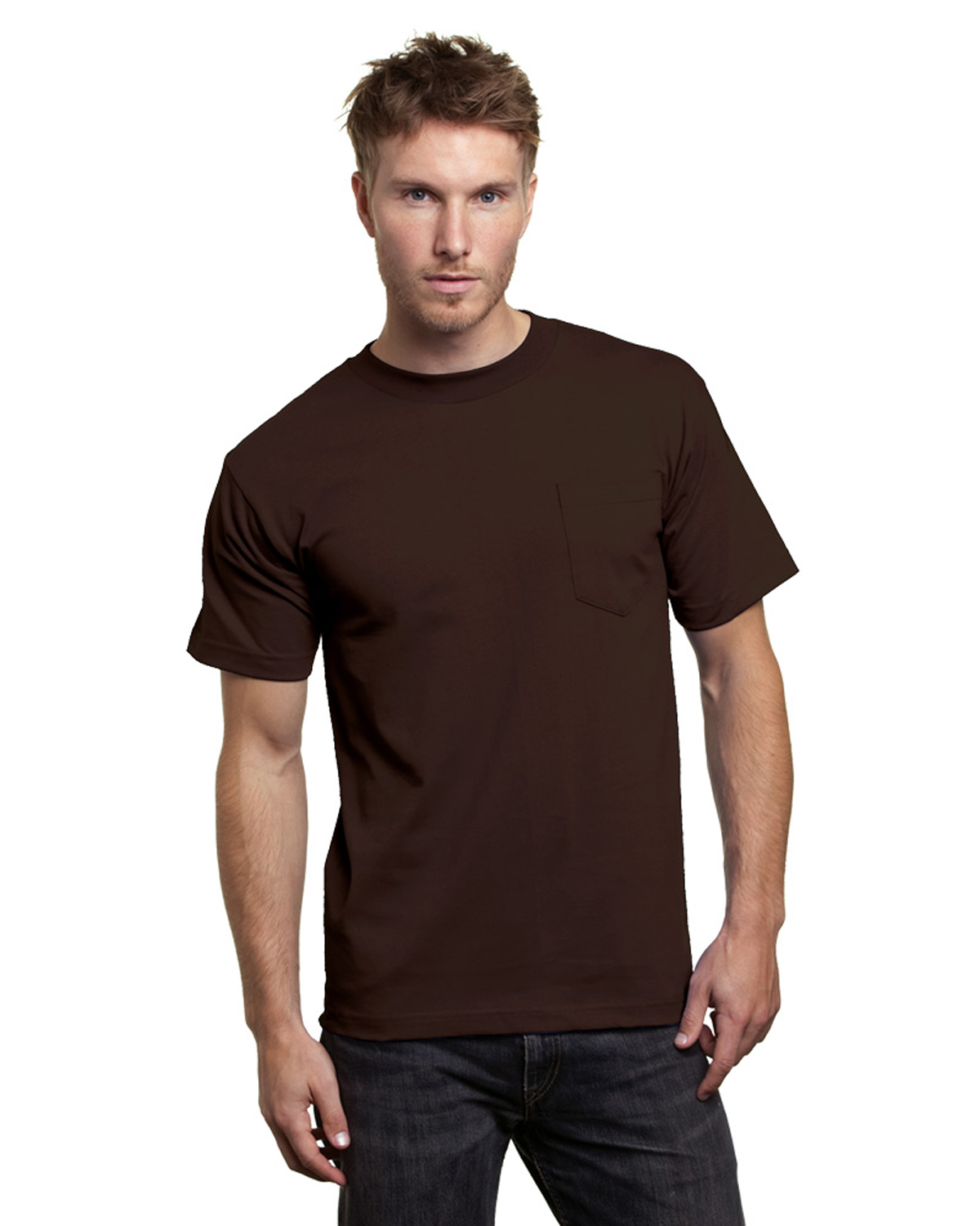 トップス PHEENY/MULTI BORDER POCKET TEE(BROWN) 03621 USA Made Pocket T-Shirt - Beck's Country Store