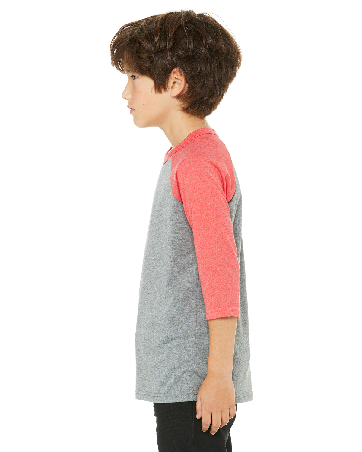 Bella + Canvas 3200Y Gray / Red Triblend