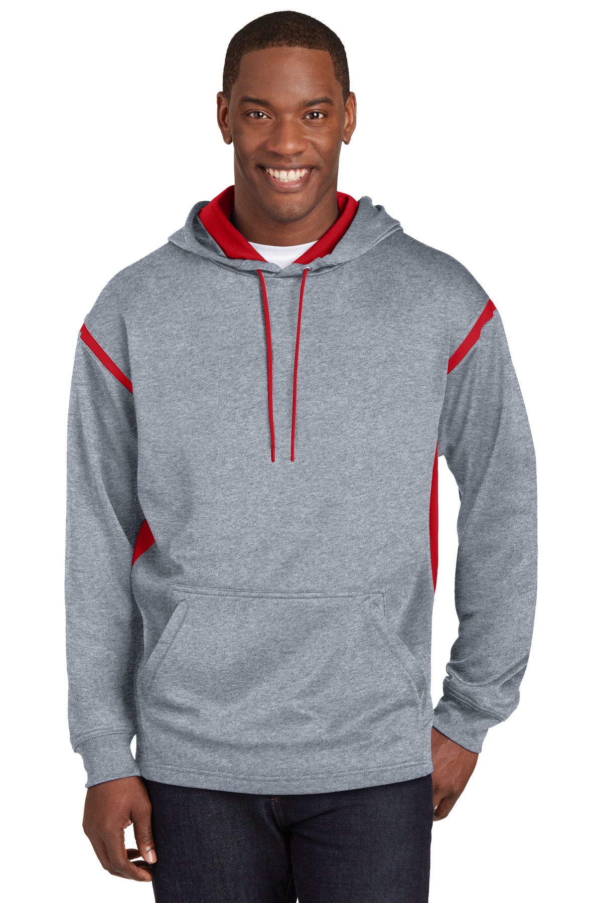 Sport-Tek TST246 Gray Heather / True Red