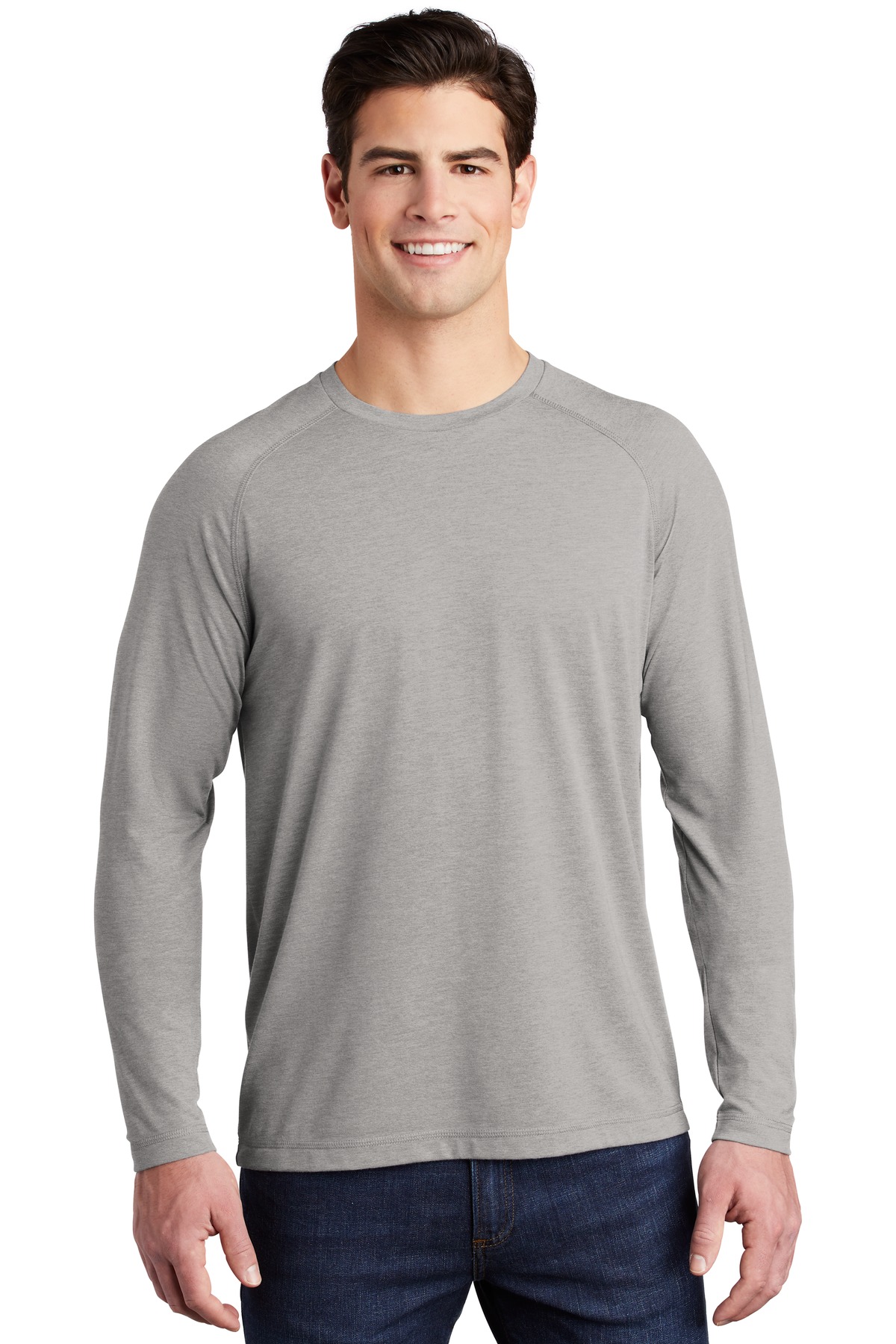 Sport-Tek ST400LS Light Gray Heather