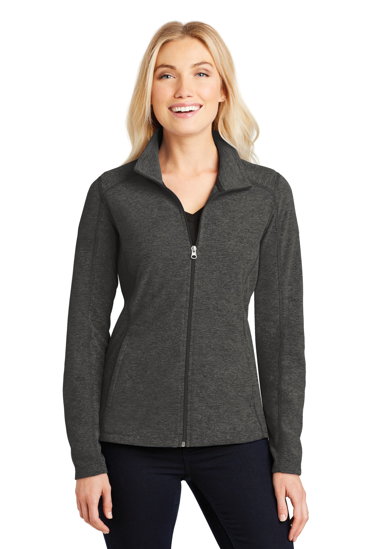 Port Authority L235 Black Charcoal Heather