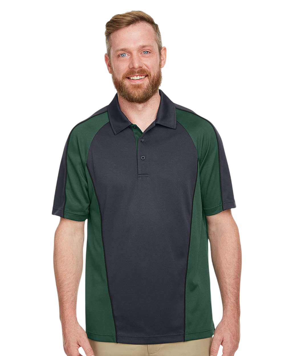 Harriton M385 Dark Ch / Dark Green / Black