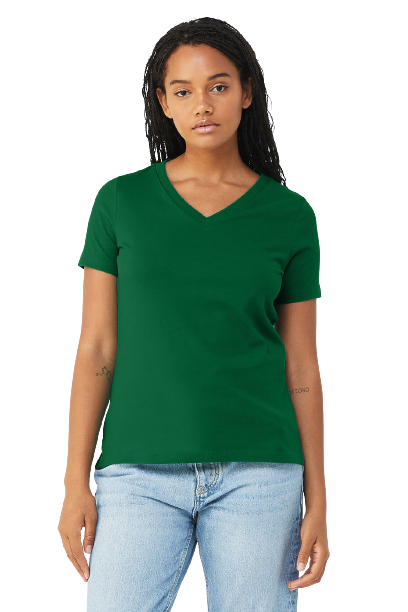 Bella Canvas Women's Relaxed Jersey V Neck T Shirt 6405 Kelly | Jiffy