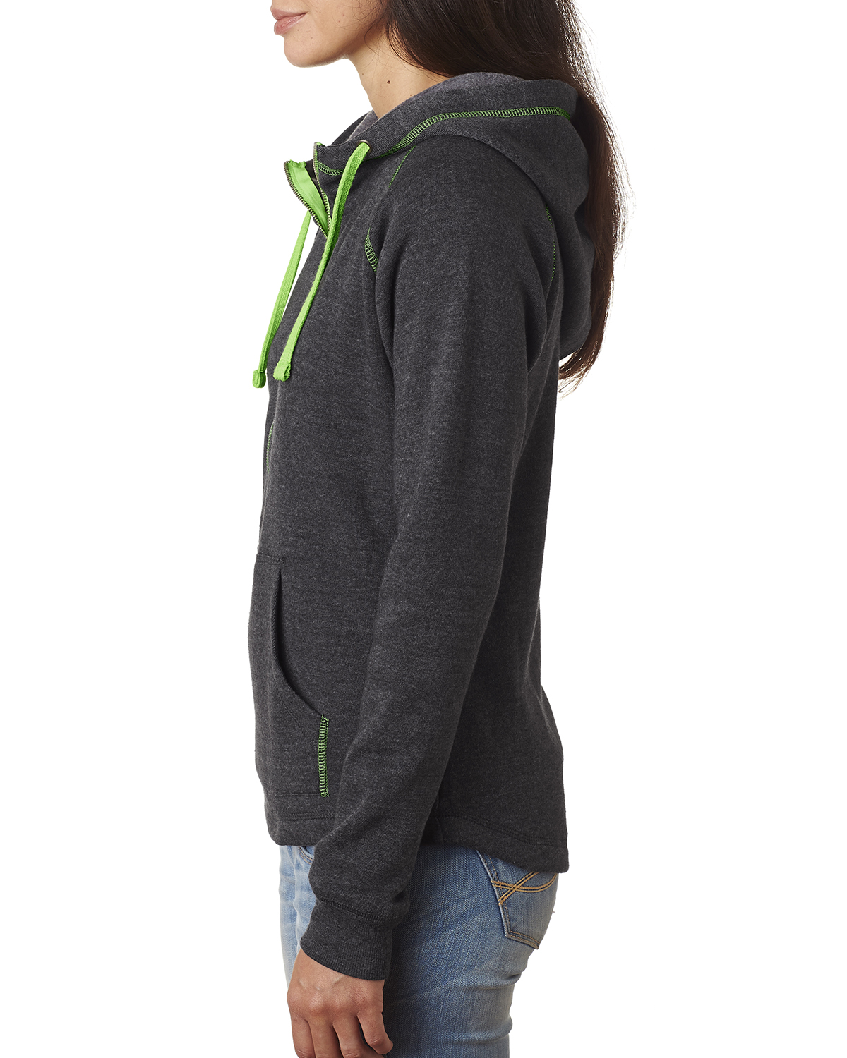 J America JA8876 Black Triblend / Neon Gray