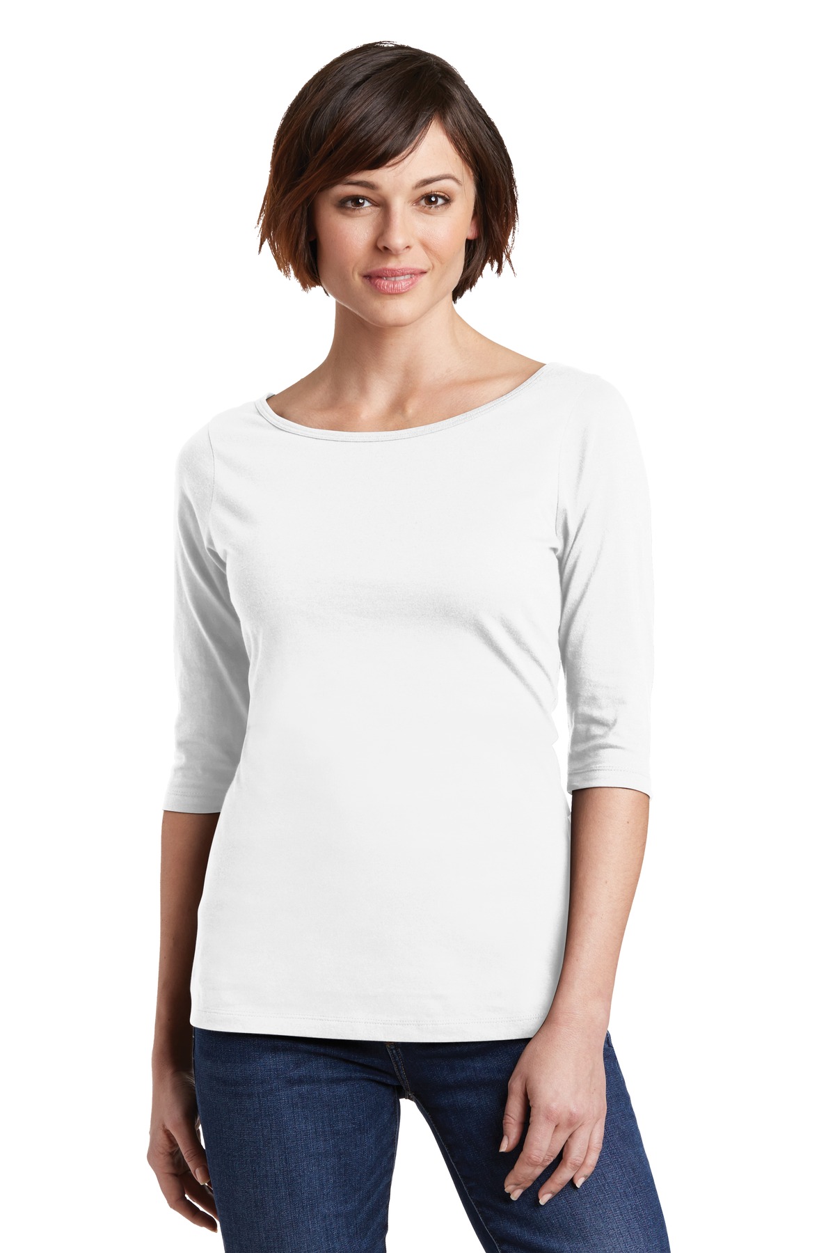 District Women's Perfect Weight 3/4 Sleeve Tee Dm107 L