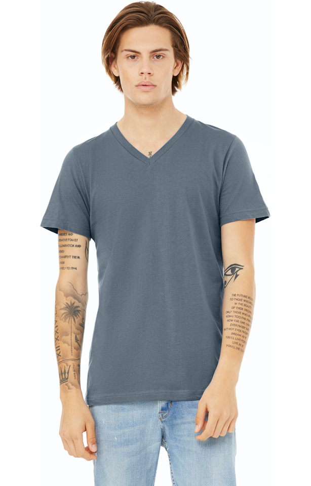 Short Sleeve Tee Bulk V Neck T Shirts Bella Canvas Unisex Jersey