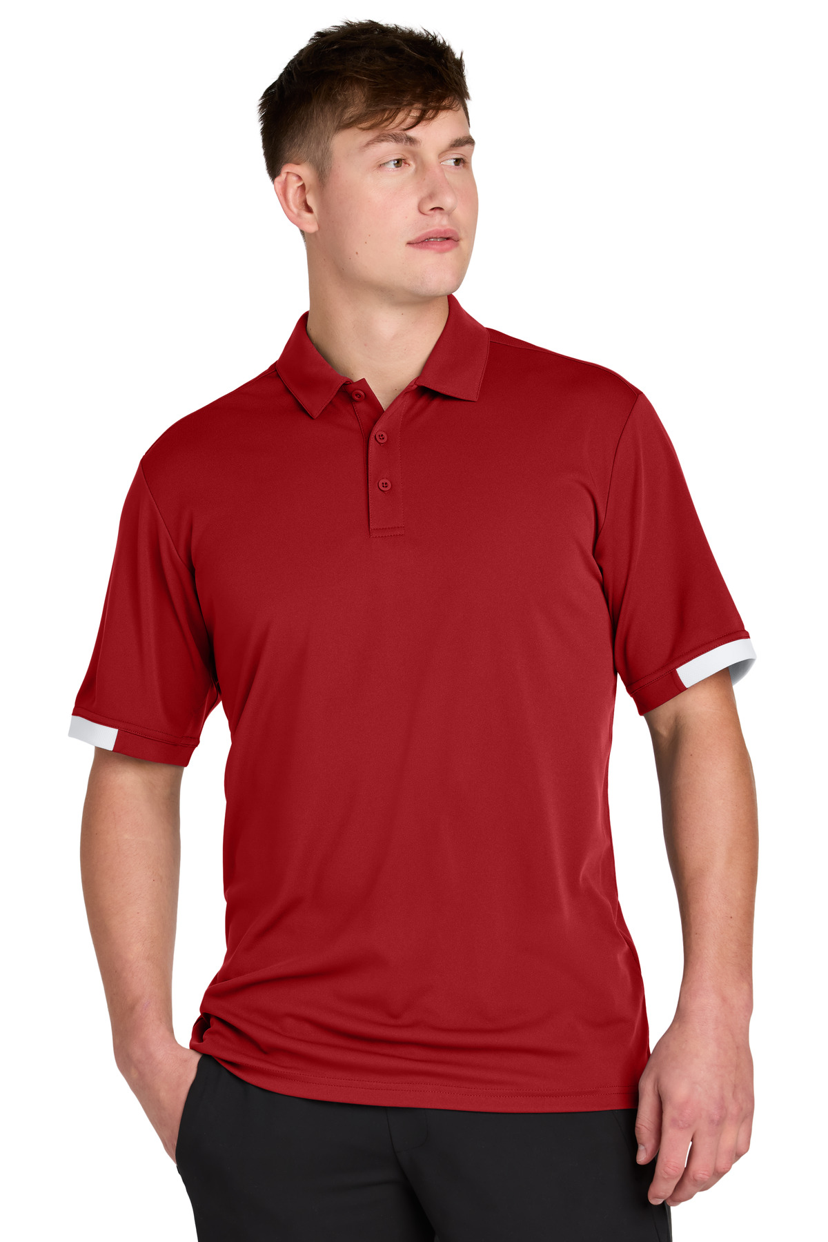Sport-Tek ST444 Deep Red/ White