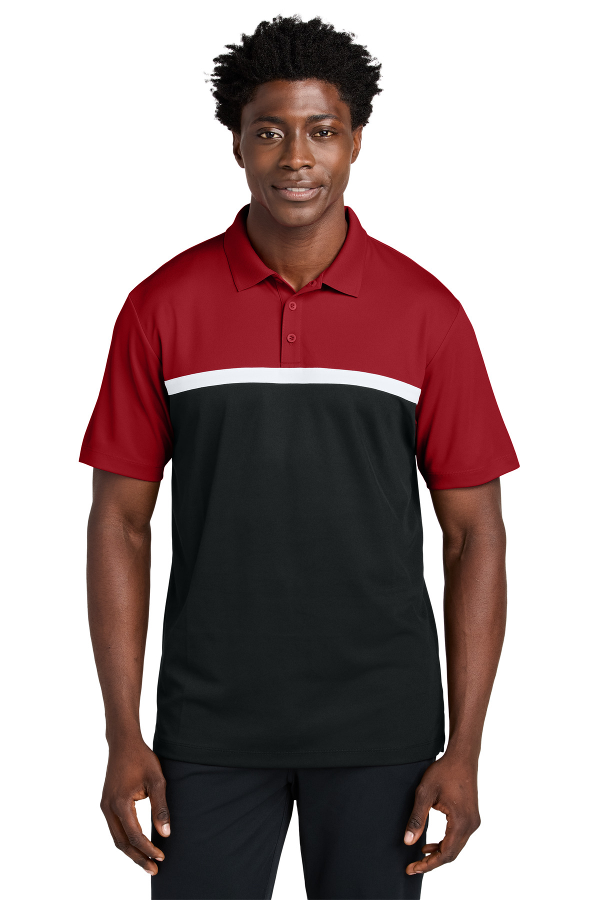 Sport-Tek ST741 Deep Red /Black/White