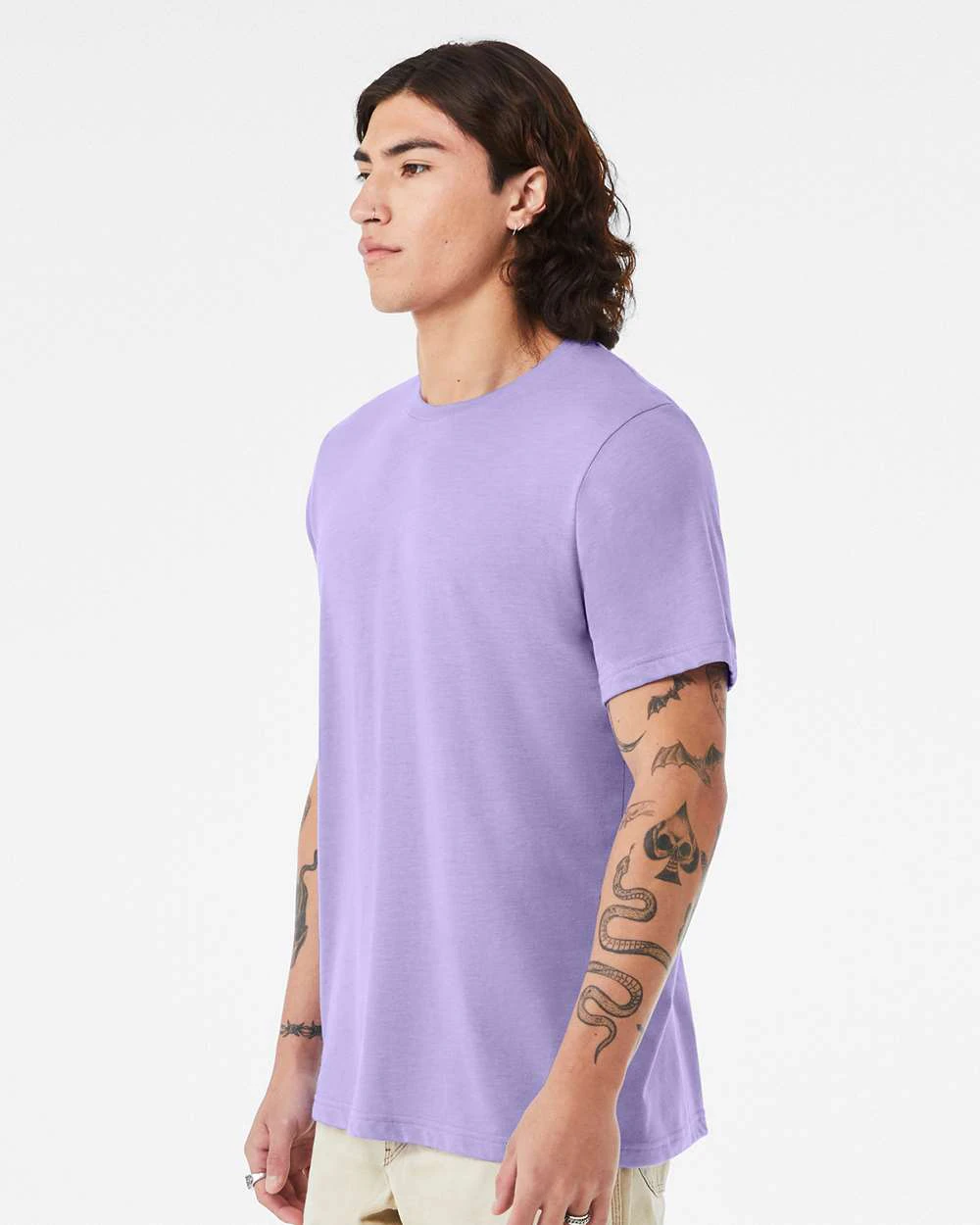 Custom T-Shirts Dark Lavender Triblend - Bella + Canvas 3413C | Jiffy ...
