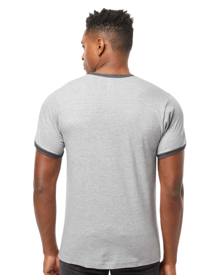 Tultex Unisex Fine Jersey Ringer Tee 0246 Tc Heather Gray