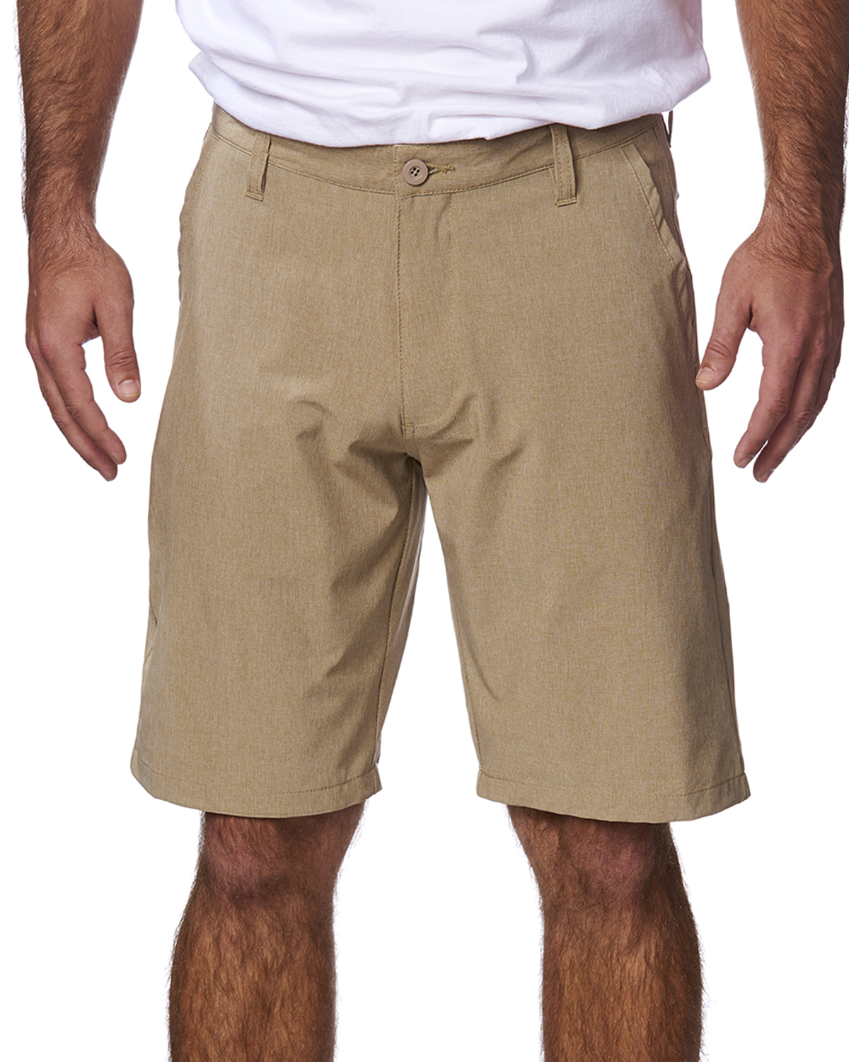 Burnside Men s Hybrid Stretch Short B9820 Khaki Heather Jiffy