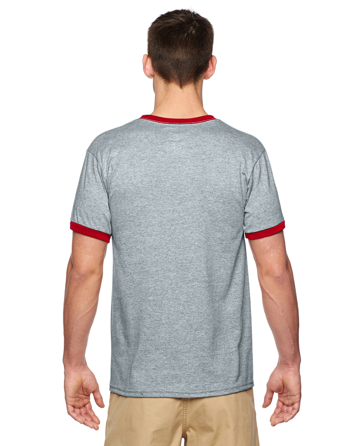 Gildan G860 Sport Gray / Red