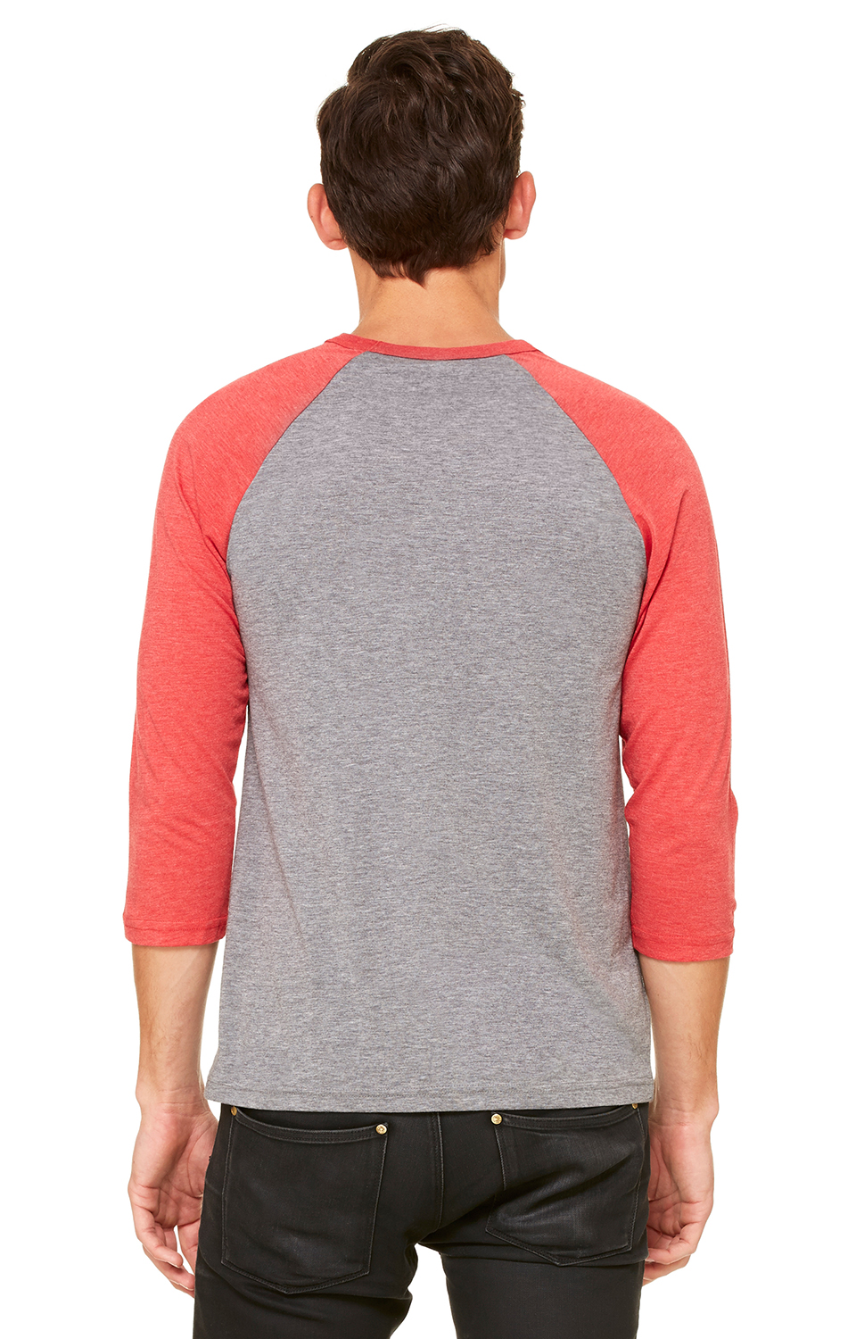 Bella + Canvas 3200 Gray / Light Red Triblend