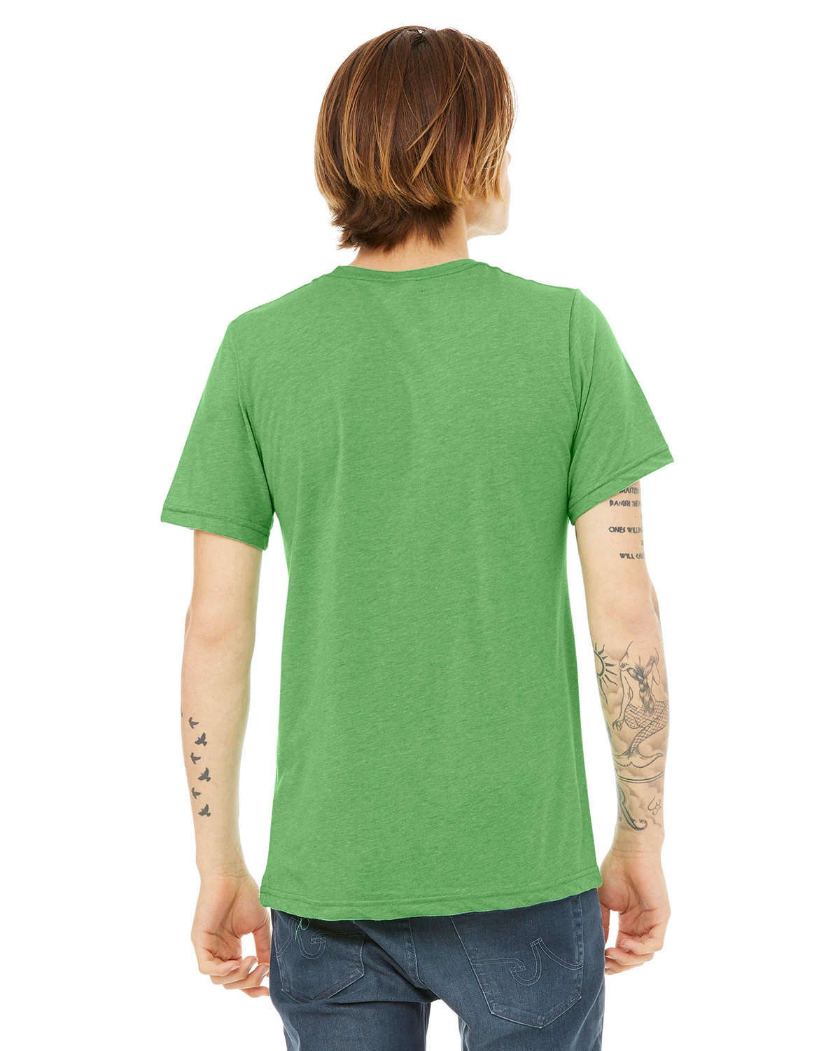 Custom T-Shirts Green Triblend - Bella + Canvas 3413C | Jiffy Custom Print