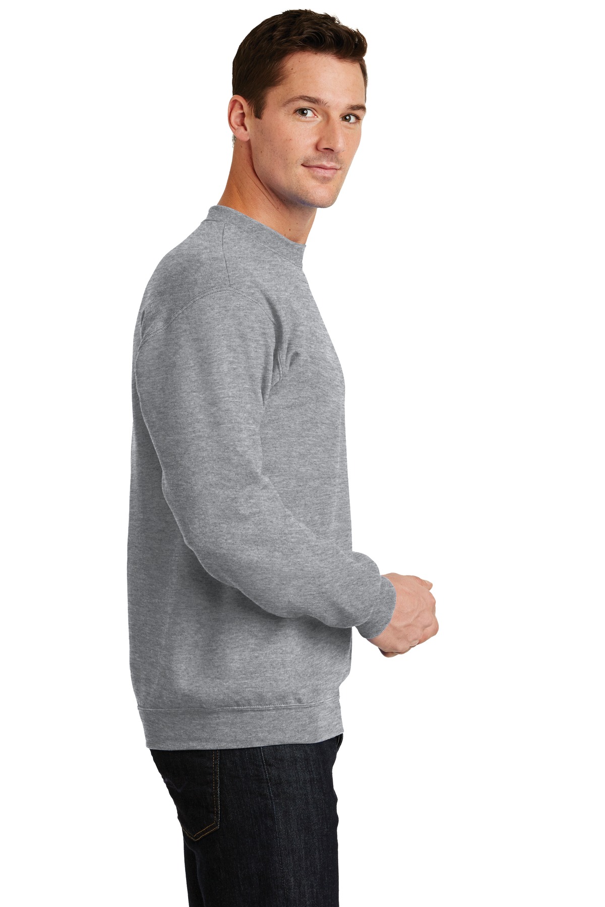 Port & Company Unisex Core Fleece Crewneck Sweatshirt Pc78 Athletic Heather  | Jiffy