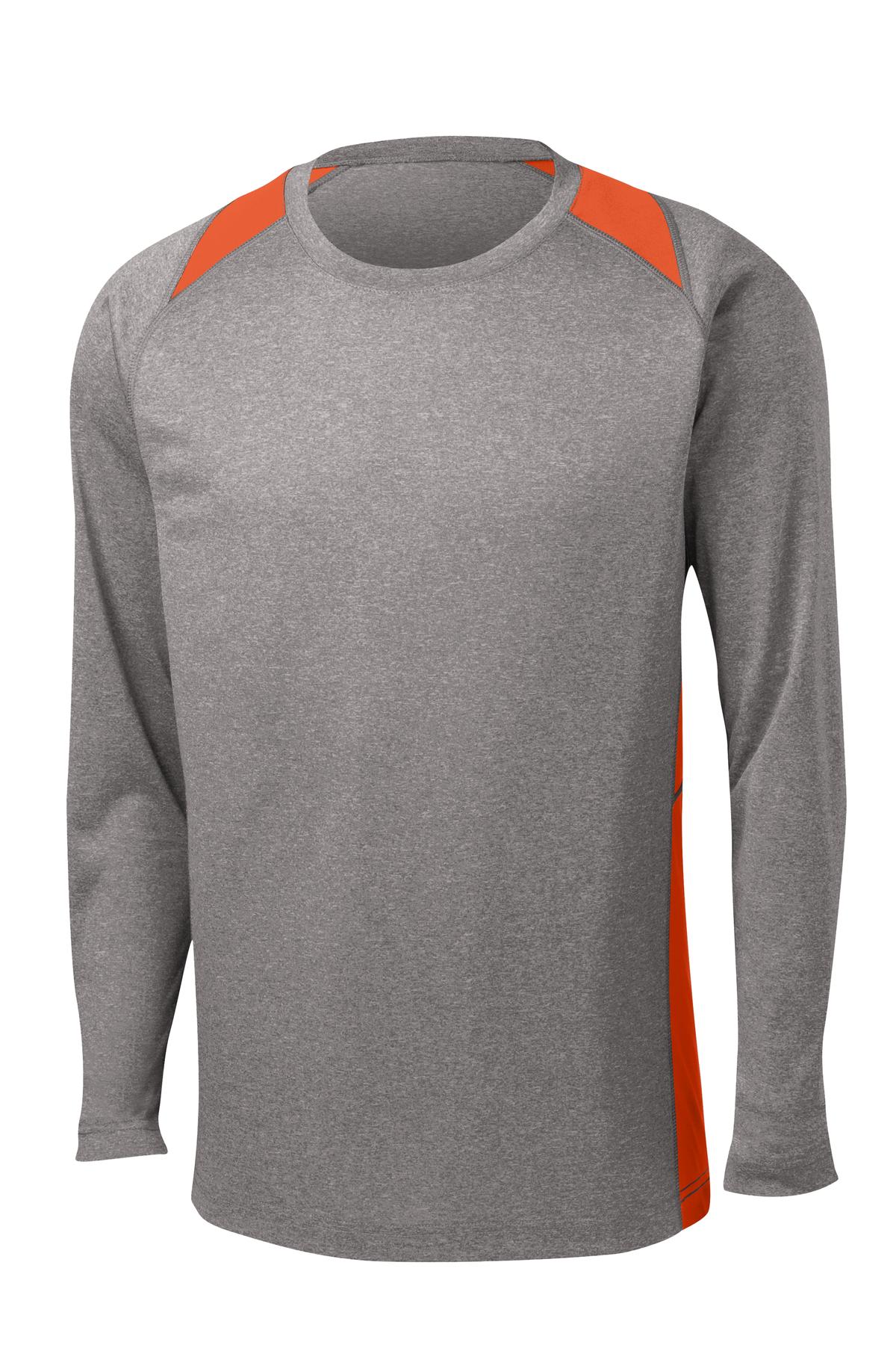 Sport-Tek ST361LS Vintage Heather / Deep Orange