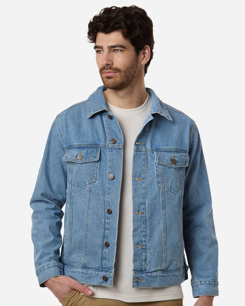 Harriton M75 Light Denim