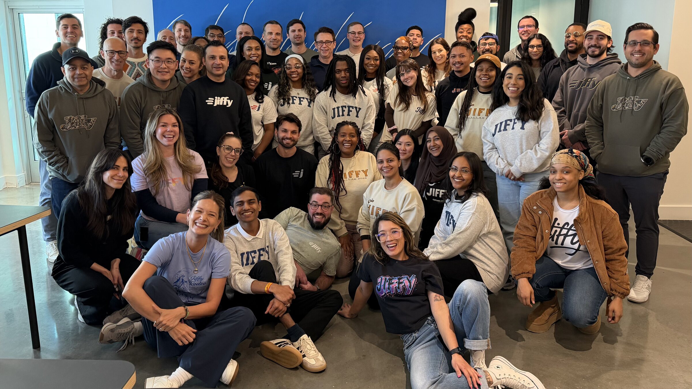 The Jiffy team gathered at the Dallas office