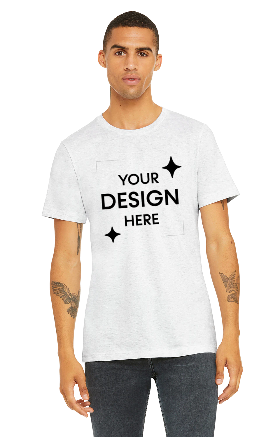 Custom T-Shirts Ash - Bella + Canvas 3001C | Jiffy Custom Print