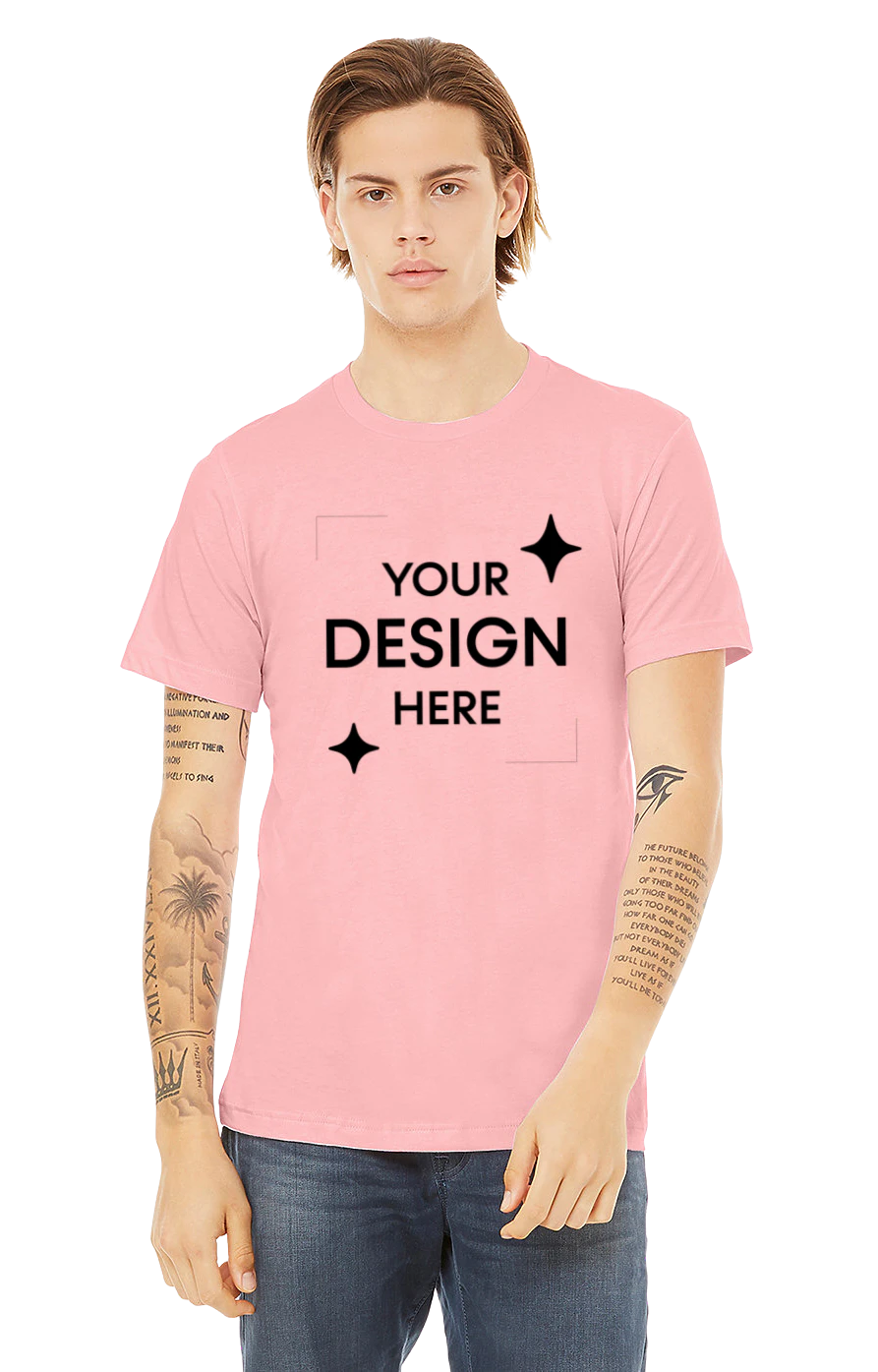 Custom T-Shirts Pink - Bella + Canvas 3001C | Jiffy Custom Print