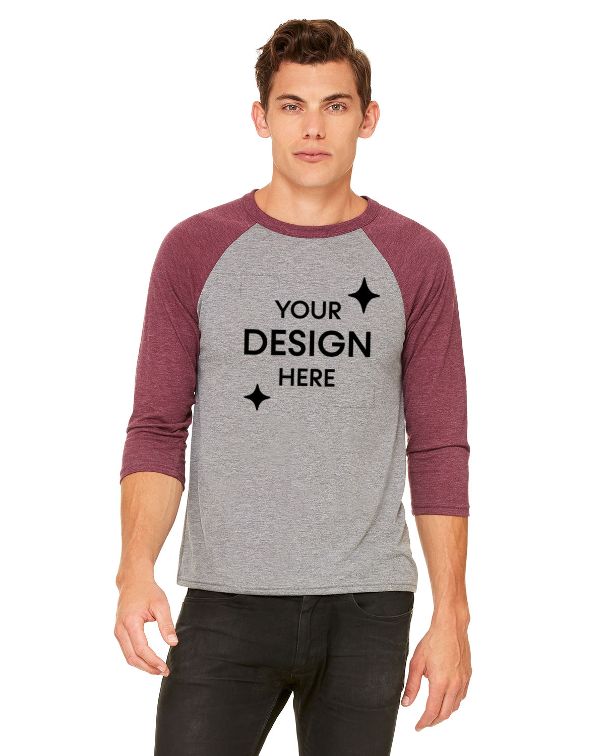 Gray / Maroon Triblend