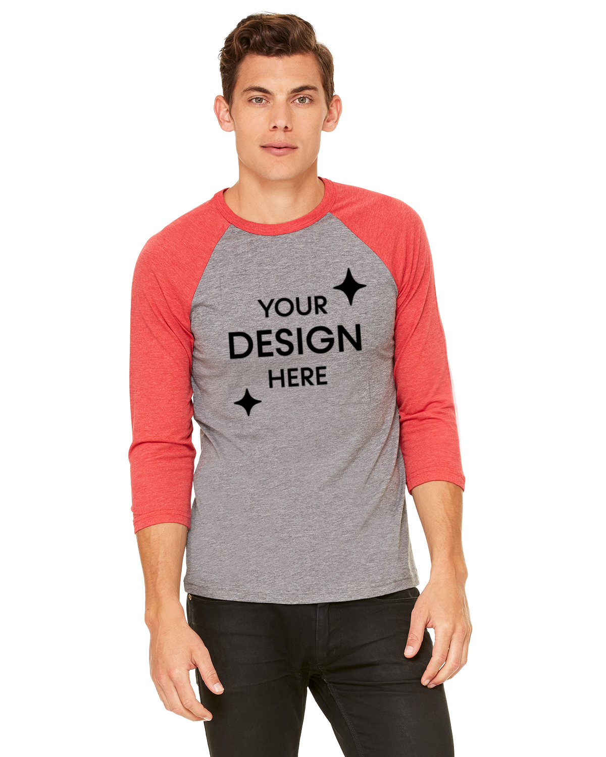 Gray / Light Red Triblend