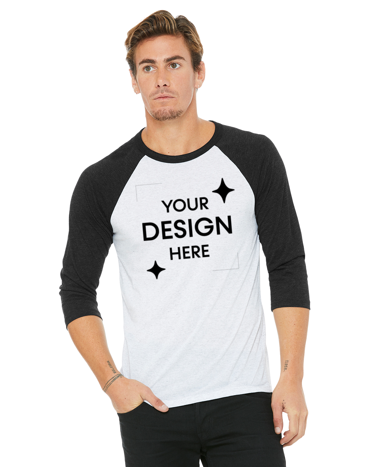 White Fleck / Charcoal Triblend